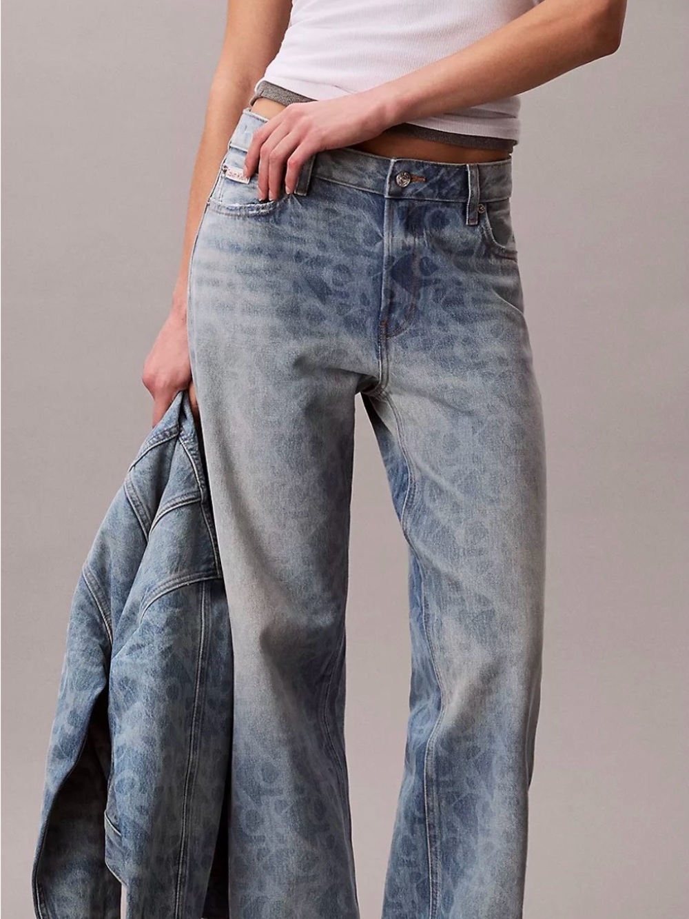 CK signature straight leg denim.